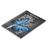 Papillon bleu rustique Carnet personnalisé (Côté gauche)
