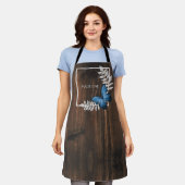 Papillon bleu rustique Tablier personnalisé (Porté)