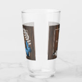 Papillon bleu rustique Verre personnalisé (Droite)