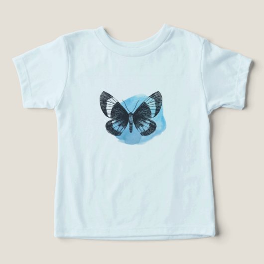papillon bleu simple et élégant T-shirt bébé (Design Recto)