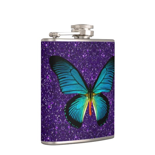 Papillon Bleu Sur Flacon De Parties scintillant Vi (Droite)