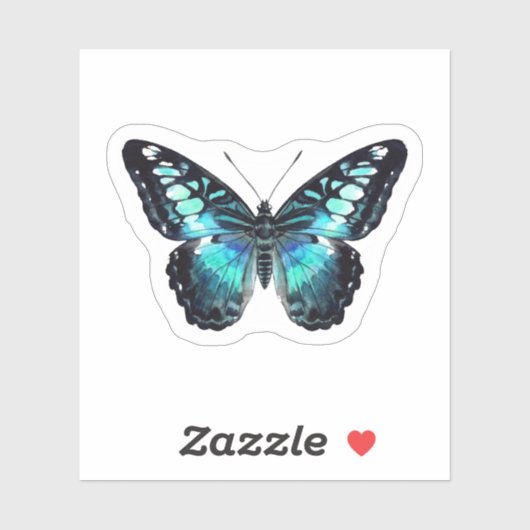 Papillon Blue Clipper Autocollant | Aquarelle (Feuille)