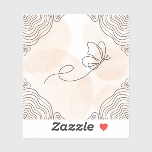 Papillon bohème conception sur autocollant (Feuille)