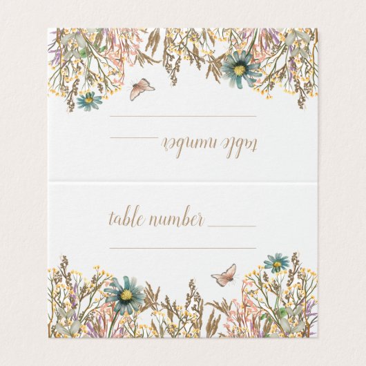 Papillon Boho Numéro de table (Outside Unfolded)