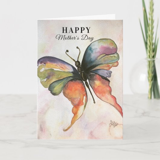 Papillon Bonheur Carte de fête des mères (Devant)