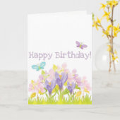 Papillon Bonne carte d'anniversaire (Fleur jaune)