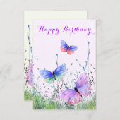 Papillon Bonne carte d'anniversaire (Devant / Derrière)