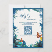 Papillon botanique bleu Code QR de réponse au mari (Dos)