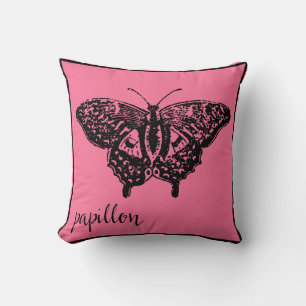 Papillon Butterfly in het Frans Paris Pink Pillow Kussen