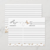 Papillon Capricieux | Carte de Recette de Mariage (Devant / Derrière)