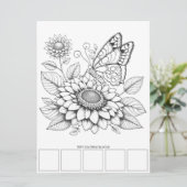 Papillon - Carte de coloriage pour adultes Thérapi (Debout devant)