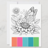 Papillon - Carte de coloriage pour adultes Thérapi (Devant)