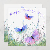 Papillon Carte de la fête des mères Papillons vola (Devant / Derrière)