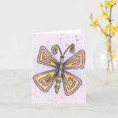 Papillon - Carte de note (Fleur jaune)
