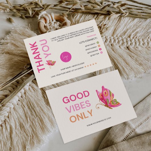 Papillon Carte de remerciements imprimable, Affair