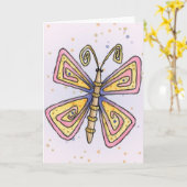 Papillon - Carte de voeux (Fleur jaune)