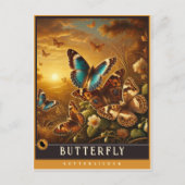 Papillon | Carte postale Famille Vintage Animal (Devant)