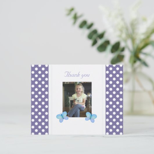 Papillon : carte postale Merci (Debout devant)