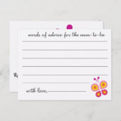 Papillon -Cartes de conseil Baby shower (Devant / Derrière)
