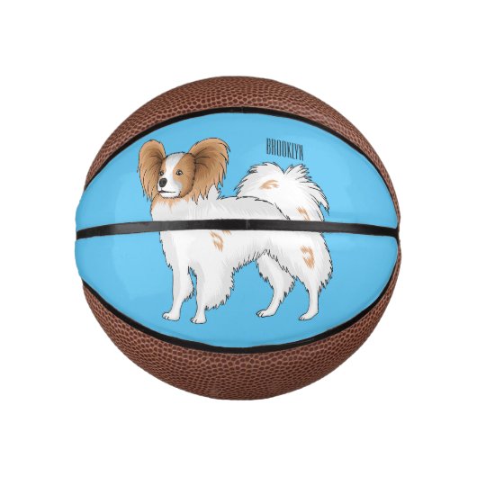 Papillon cartoon illustratie basketbal (Voorkant)