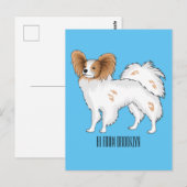 Papillon cartoon illustratie briefkaart (Voorkant / Achterkant)