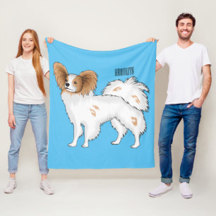 Papillon cartoon illustratie fleece deken