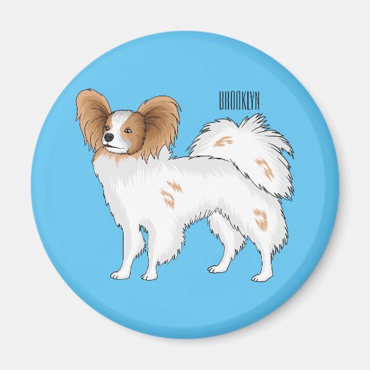 Papillon cartoon illustratie magneet (Voorkant)