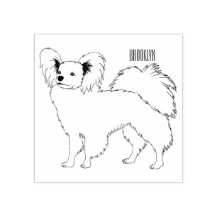 Papillon cartoon illustratie rubberstempel
