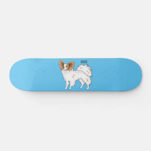 Papillon cartoon illustratie skateboard (Horizontaal)