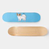Papillon cartoon illustratie skateboard (Horizontaal)