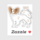 Papillon cartoon illustratie sticker (Vel)