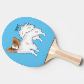 Papillon cartoon illustratie tafeltennisbatje (Zijkant)