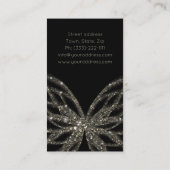 Papillon chatoyant Carte de visite noir moderne (Dos)