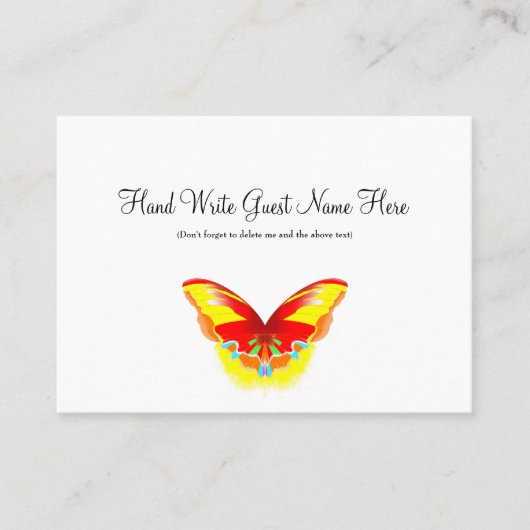Papillon chaud - Cartes de placement (Devant)