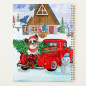 Papillon Chien dans la livraison de Noël Camion Ne (Dos)