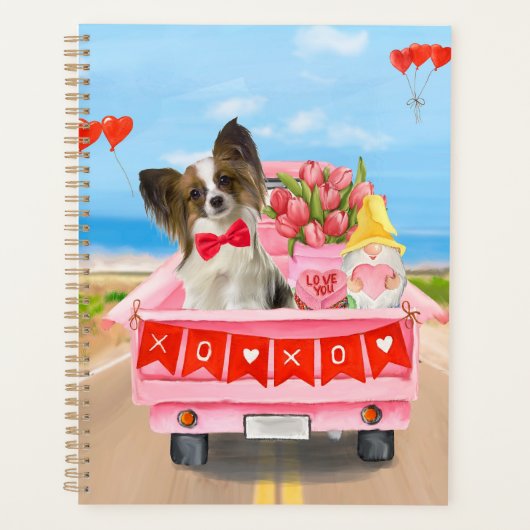 Papillon Chien Saint-Valentin Coeurs de Camion (Devant)