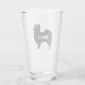 Papillon Chien Silhouette Boire sur mesure Verre (Dos)