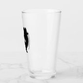 Papillon Chien Silhouette Boire sur mesure Verre (Gauche)