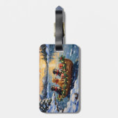 Papillon Christmas Boat Holiday Bagagelabel (Achterkant verticaal)