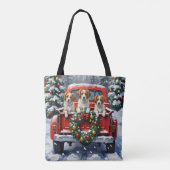 Papillon Christmas Red Truck Holiday Draagtas (Achterkant)