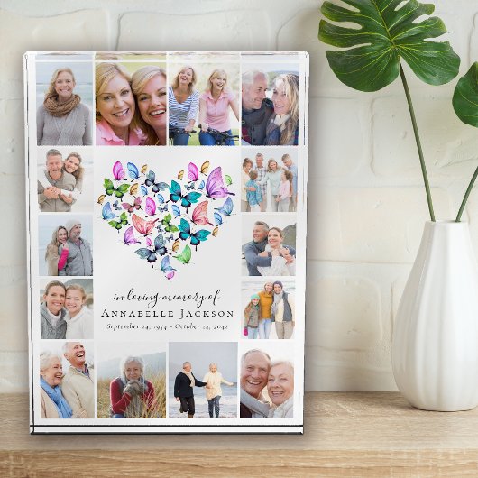 Papillon Coeur Collage Bloc photo