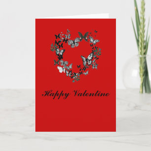 Papillon Coeur Valentin carte