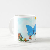 Papillon Collage de café Mug (Devant gauche)