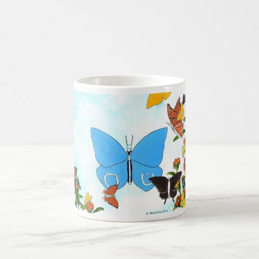 Papillon Collage de café Mug (Centre)