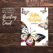 Papillon coloré carte d'anniversaire