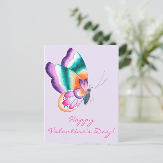 Papillon coloré | Carte postale Saint Valentin (Debout devant)