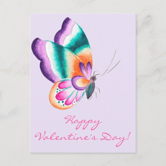 Papillon coloré | Carte postale Saint Valentin (Devant)