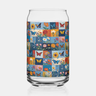 Papillon Coloré et Fleurs Sauvages Patchwork
