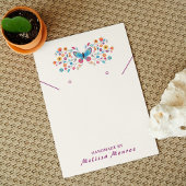 Papillon coloré Fleurs bijoux Carte d'affichage