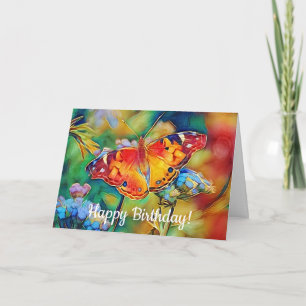 Papillon coloré Garden Art Carte d'anniversaire